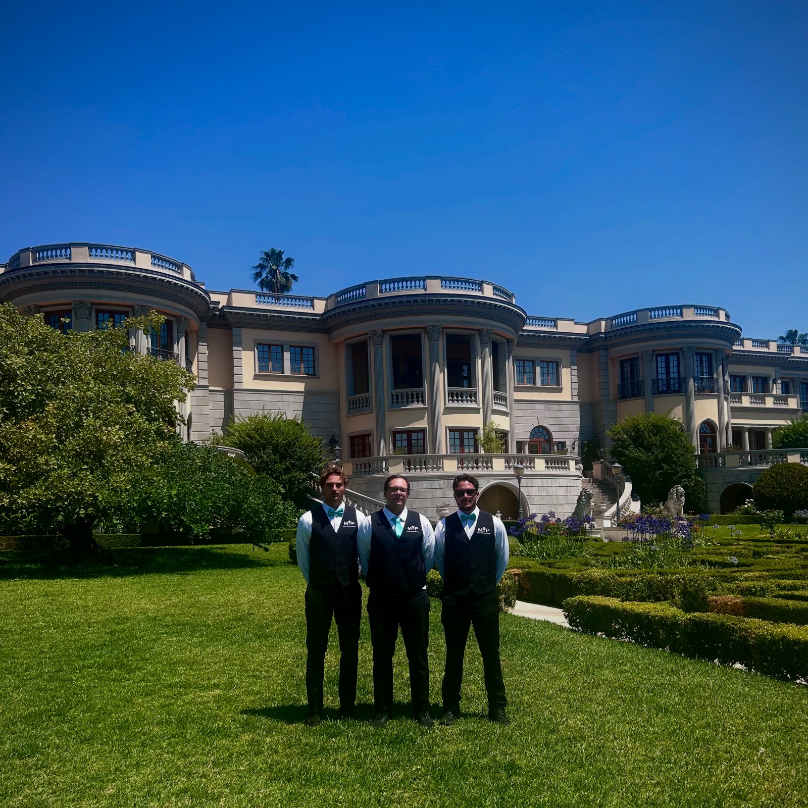 Mint Valet attendants at Princess Mansion in Pasadena for a wedding