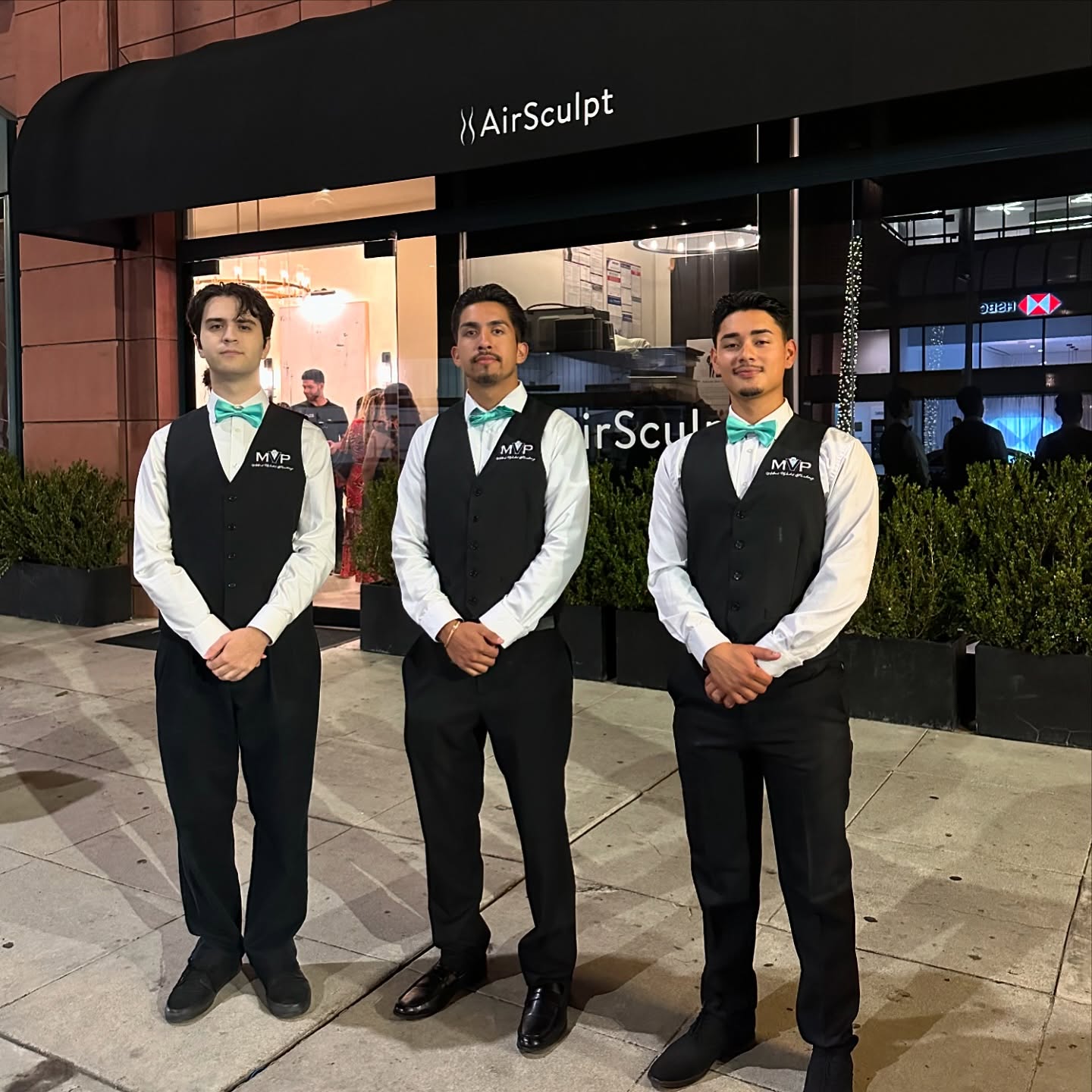 Mint Valet Parking Services attendants providing Beverly Hills valet parking in front of AirSculpt, near Rodeo Drive in downtown Beverly Hills.